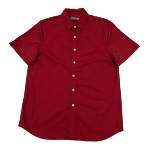 PJ PAUL JONES Mens Short Sleeve Casual Button down Shirts 4-Way Stretch Sz M Red